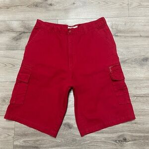 Vintage Y2K PJ Mark Shorts Baggy Cargo Skater Red Hip Hop Grunge Shorts Mens 36